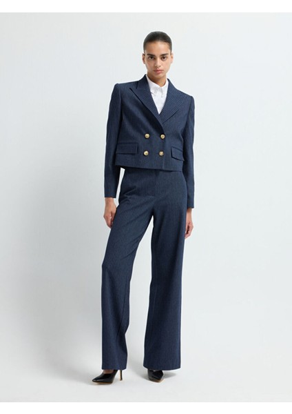 Denim Görünümlü Çizgili Kısa Ceket C.lacivert 11945556000 fiyatları