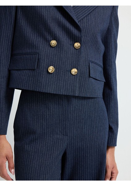 Denim Görünümlü Çizgili Kısa Ceket C.lacivert 11945556000 modelleri