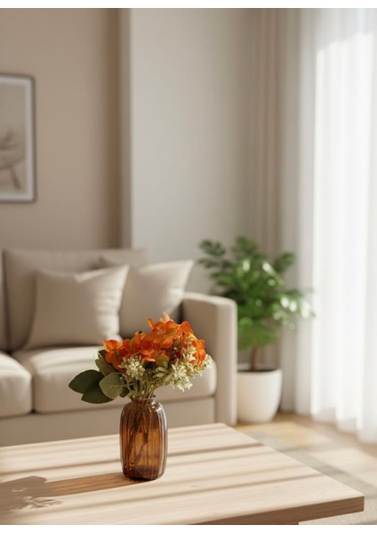 Minimal Çizgi Desenli Cam Vazo