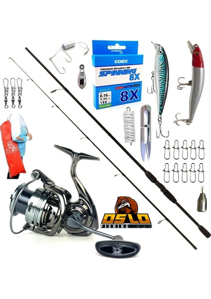 Okuma Wave Power 244CM 15-40GR Oslo Next 4000 Rapala Maket Balık Spin Olta Takımı Seti