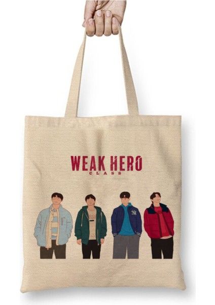Weak Hero Class 2 Kdrama Karakterler Beyaz Bez Çanta Uzun Saplı Alışveriş Çantası Plaj Çantası