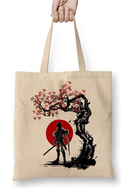 Attack On Titan Titan Shifter Under The Sun Bez Çanta Uzun Saplı Alışveriş Çantası Plaj Çantası