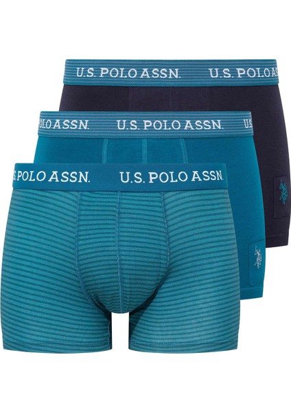 Erkek Baskılı-Lacivert-Yeşil 3 Lü Boxer