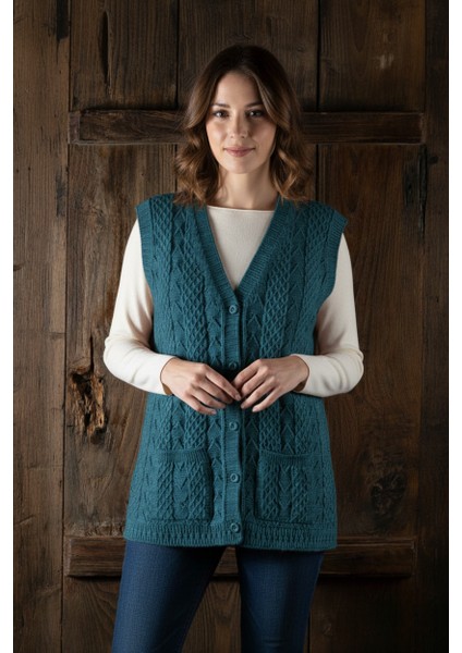 Anne Yeleği Klasik Örgü Yün Pamuk Karışımlı