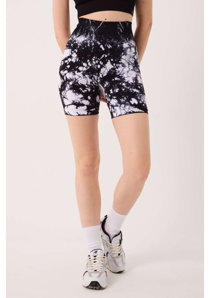 Spor Şort Batik Desenli Dikişsiz Esnek ve Toparlayıcı Push Up Kısa Şort fiyatları