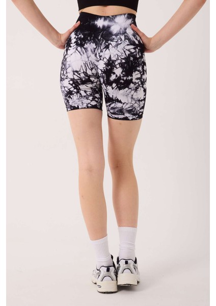 Spor Şort Batik Desenli Dikişsiz Esnek ve Toparlayıcı Push Up Kısa Şort fırsatları