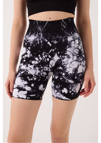 Spor Şort Batik Desenli Dikişsiz Esnek ve Toparlayıcı Push Up Kısa Şort indirimleri