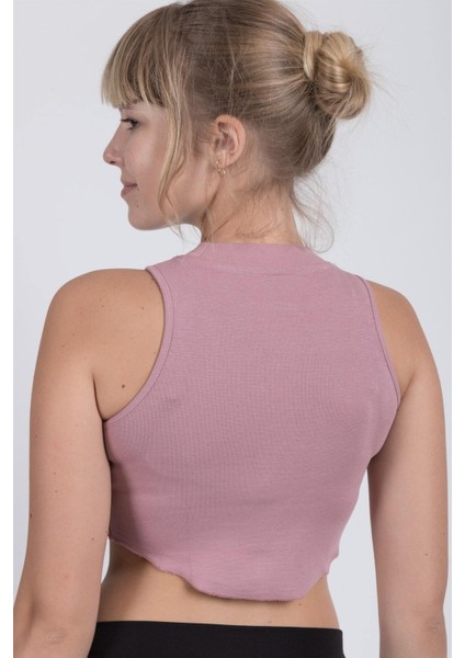 Sıfır Kollu Büstiyer Kısa Penye Crop T-Shirt modelleri