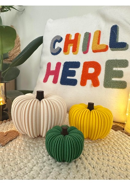 Dekoratif Balkabağı Seti - 3 Adet, Large Bej 1 Adet, Medium Sarı 1 Adet, Small Yeşil 1 Adet fiyatları