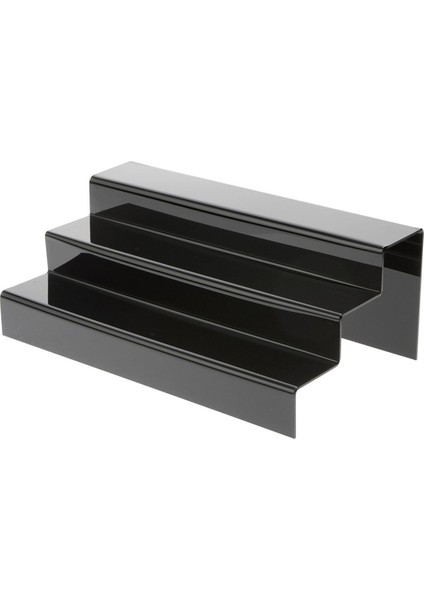 Özel Tasarım Pleksi 3 Katlı Merdiven Stand (Siyah) - 1