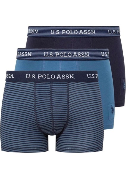 80515 Erkek Pamuklu 3'lü Boxer-Indigo-Lacivert