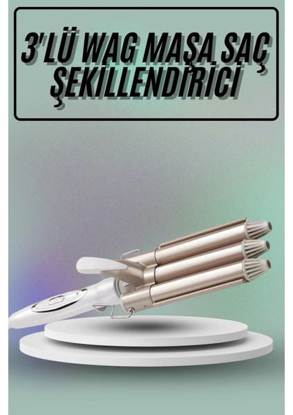 Saç Şekillendirici Wag Maşa Üçlü Yüksek Isı Ayarlı Seramik Kaplama