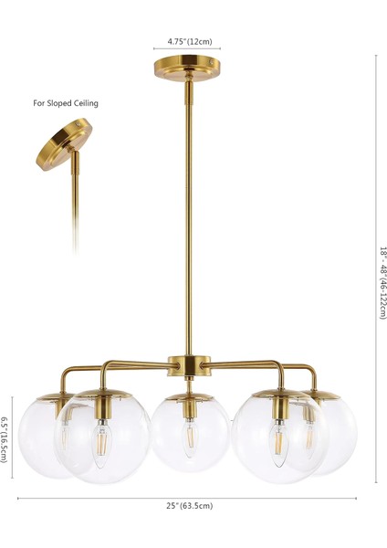 Mid Pirinç 5'lü Sarkıt Avize fiyatları