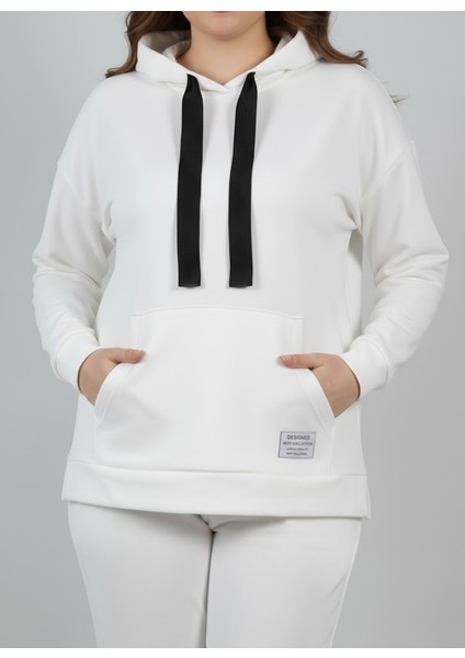 Kadın Büyük Beden Uzun Kollu Kapüşonlu Eşofman Takımı 8228-26 modelleri