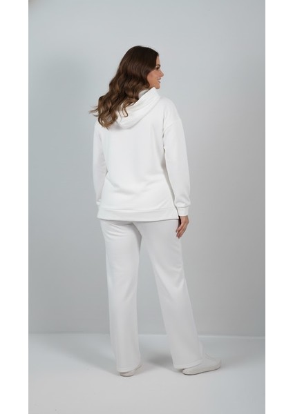 Kadın Büyük Beden Uzun Kollu Kapüşonlu Eşofman Takımı 8228-26 fırsatları