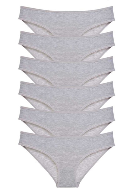 6 adet Süper Eko Set Likralı Kadın Slip Külot Gri modelleri