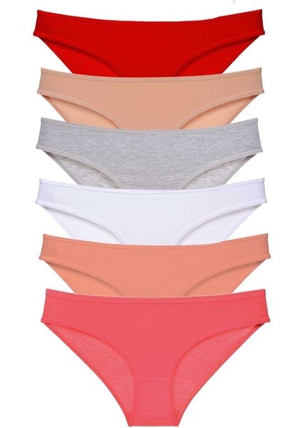 6 adet Süper Eko Set Likralı Kadın Slip Külot Renk 5