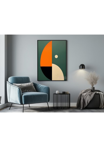 Metal Çerçeveli Gerçek Camlı Tablo,geometrik Soyut Yarım Daire Dijital Baskılı Tablo,ev,ofis Tablo fiyatları