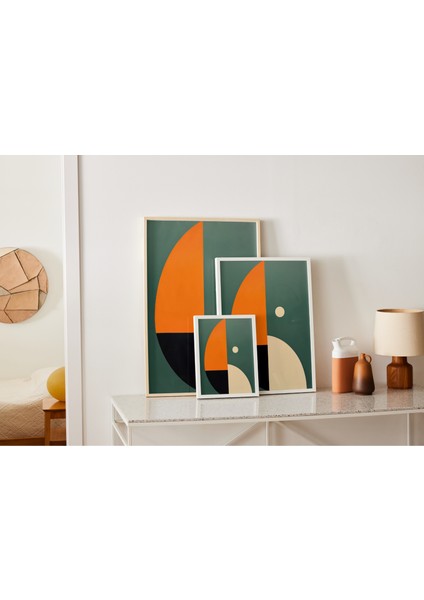 Metal Çerçeveli Gerçek Camlı Tablo,geometrik Soyut Yarım Daire Dijital Baskılı Tablo,ev,ofis Tablo modelleri