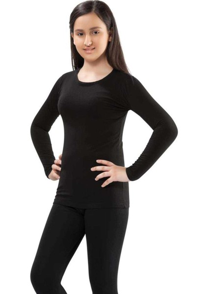 Kota 1 Adet Kız Erkek Çocuk Termal Siyah İçlik Fanila Body 2005