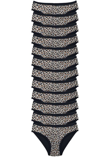 12 Adet Leopar Desenli Likralı Yumuşak Dokulu Kadın Slip Külot fırsatları