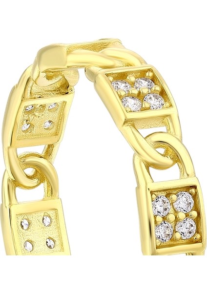 Taşlı Tasarım Altın Yüzük - 14K