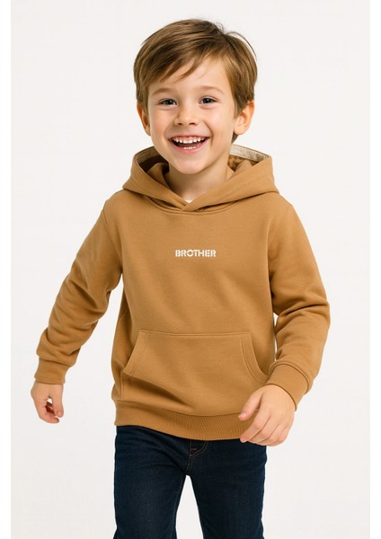 Erkek Çocuk %100 Pamuk Uzun Kollu Kapüşonlu Baskılı Sweatshirt - Çocuk Giyim