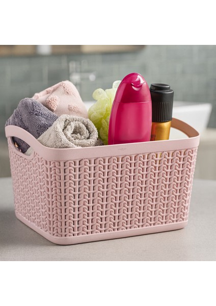 Örgü Desenli 6,6 Litre Çok Amaçlı Sepet – Bpa’sız, Dayanıklı, Şık ve Pratik Tasarım - 26X20X17 cm