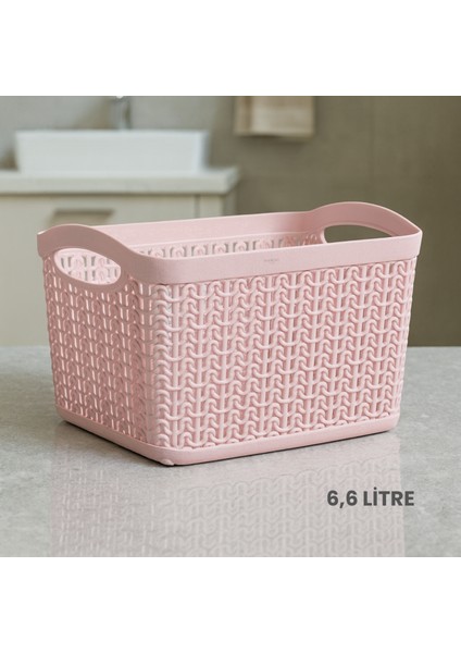 Örgü Desenli 6,6 Litre Çok Amaçlı Sepet – Bpa’sız, Dayanıklı, Şık ve Pratik Tasarım - 26X20X17 cm modelleri