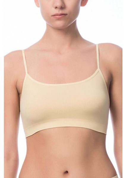 Elite Life Kadın İnce Askılı Dikişsiz Ten Büstiyer 851