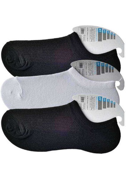 Siyah ve Beyaz Erkek Görünmez Çorap 3 çift modelleri