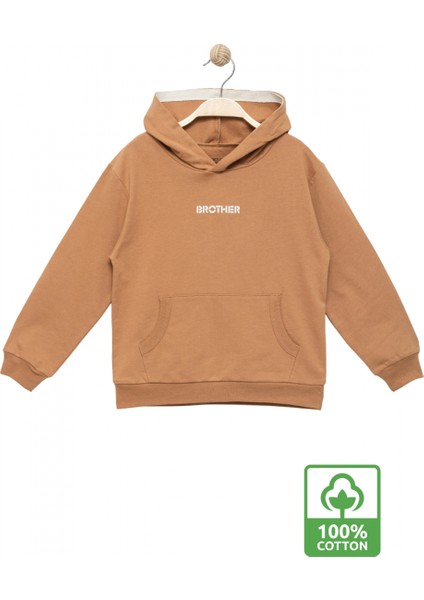 Erkek Çocuk %100 Pamuk Uzun Kollu Kapüşonlu Baskılı Sweatshirt - Çocuk Giyim fiyatları