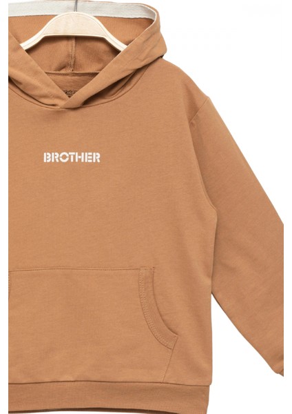 Erkek Çocuk %100 Pamuk Uzun Kollu Kapüşonlu Baskılı Sweatshirt - Çocuk Giyim indirimleri