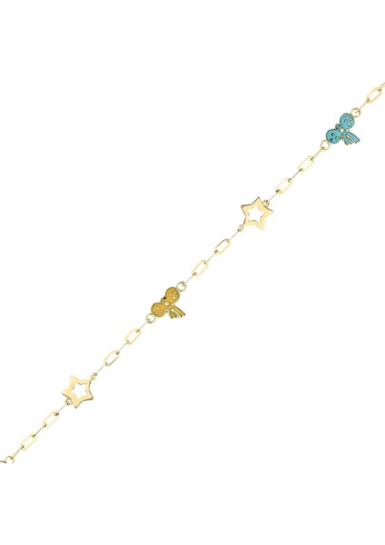 Figürlü Altın Çocuk Bileklik - 14K fırsatları