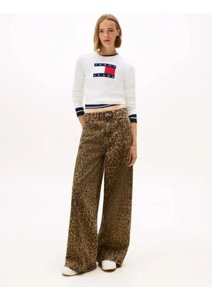 Tjw Işıltılı Bayrak Desenli Kadın Beyaz Kazak DW0DW21690YBH fiyatları