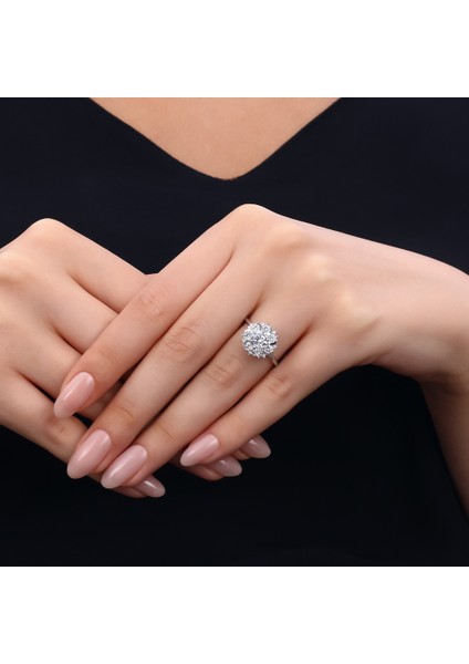 Taşlı Tasarım Altın Yüzük - 14K