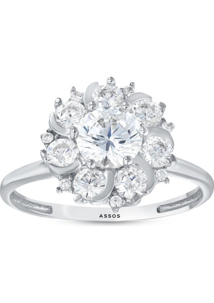 Taşlı Tasarım Altın Yüzük - 14K