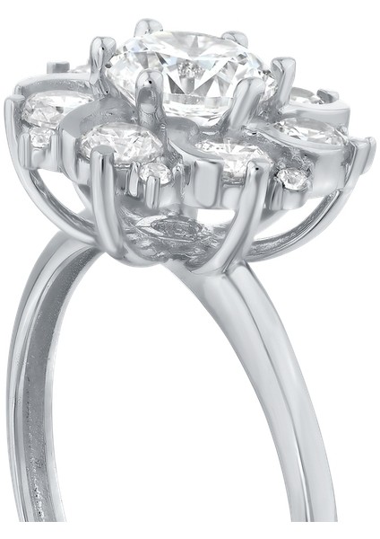 Taşlı Tasarım Altın Yüzük - 14K