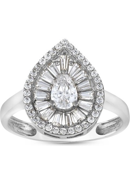 Taşlı Tasarım Altın Yüzük - 14K