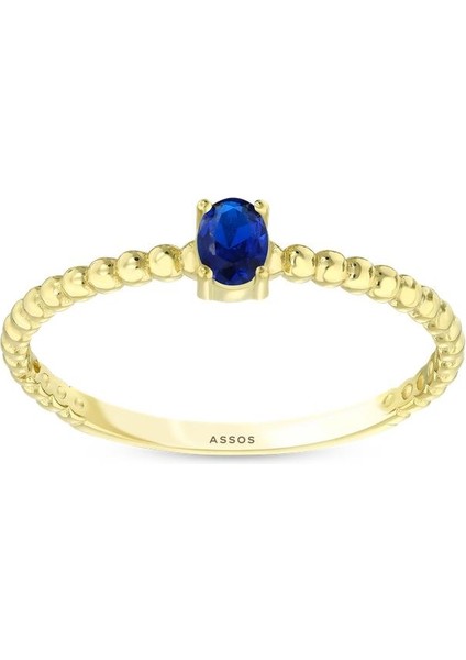 Altın Renkli Taşlı Yüzük - 14K