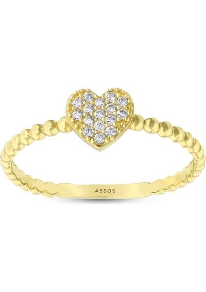 Taşlı Tasarım Altın Yüzük - 14K