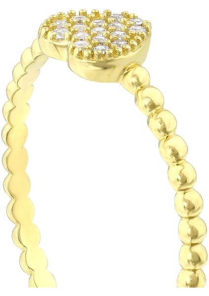 Taşlı Tasarım Altın Yüzük - 14K