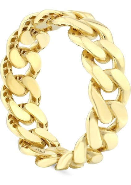 Zincir Formlu Tasarım Altın Yüzük - 14K