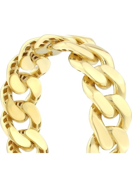 Zincir Formlu Tasarım Altın Yüzük - 14K