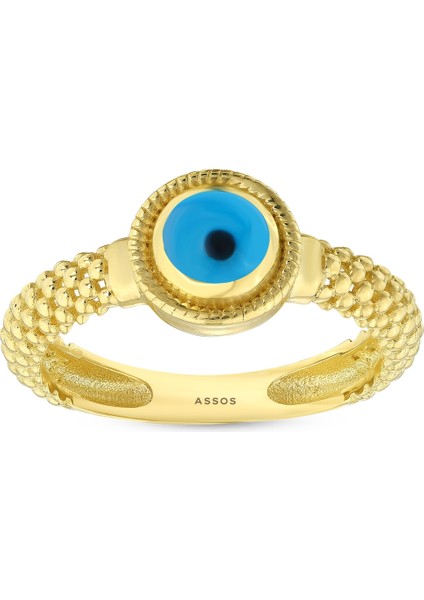 Nazar Boncuklu Altın Yüzük - 14K