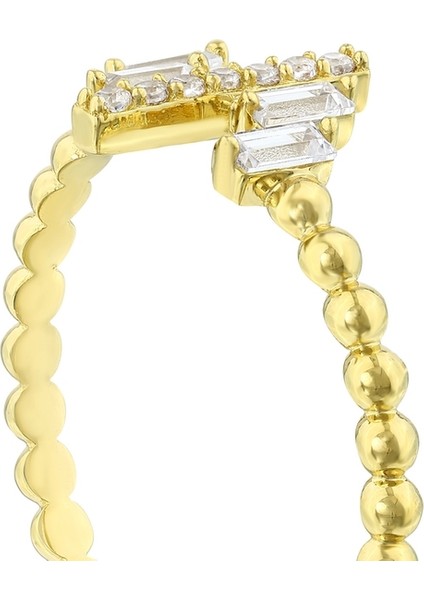 Taşlı Tasarım Altın Yüzük - 14K