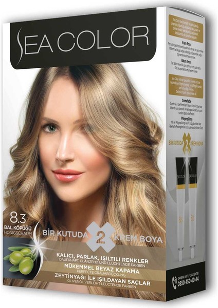 2 Tüp Krem Saç Boyası Seti Bal Köpüğü No:8.3 modelleri