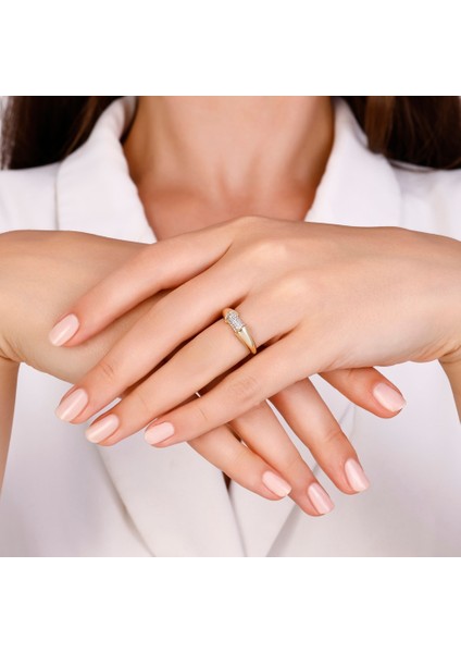 Taşlı Altın Yüzük - 14K