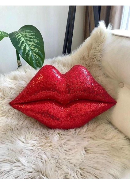 Payetli Dudak Yastık 32 x 48