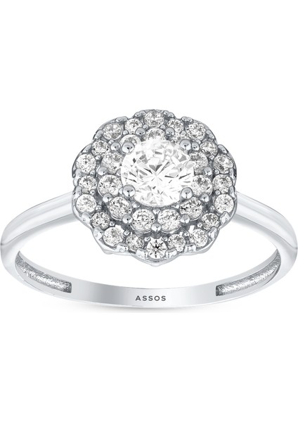 Taşlı Tasarım Altın Yüzük - 14K